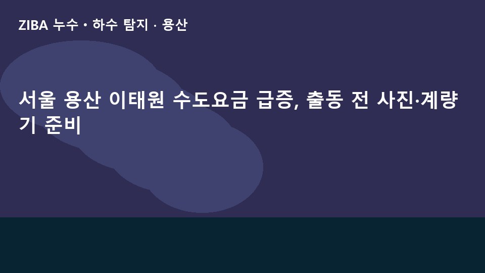 서울 용산 이태원 수도요금 급증, 출동 전 사진·계량기 준비