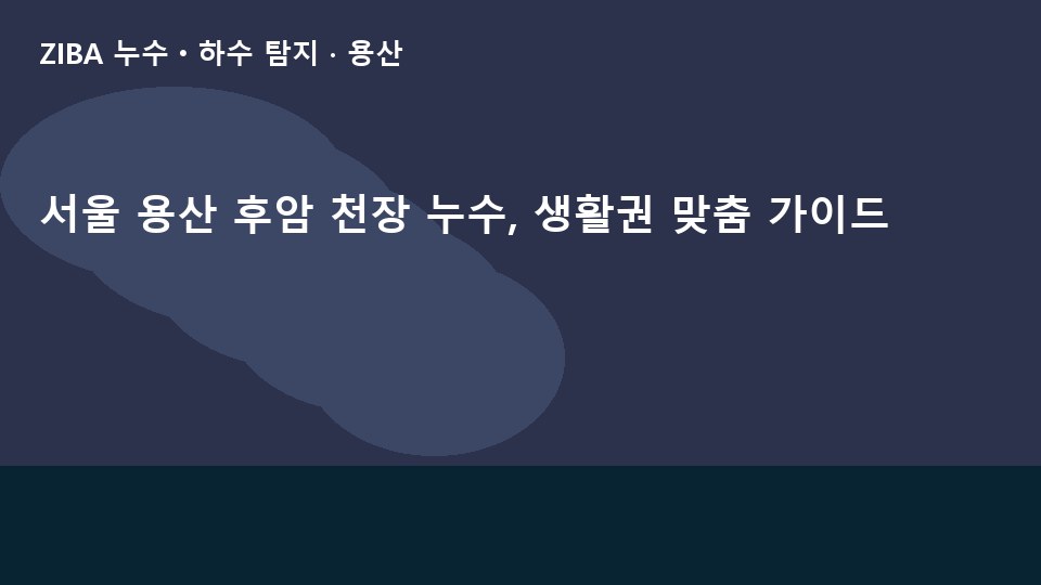 서울 용산 후암 천장 누수, 생활권 맞춤 가이드