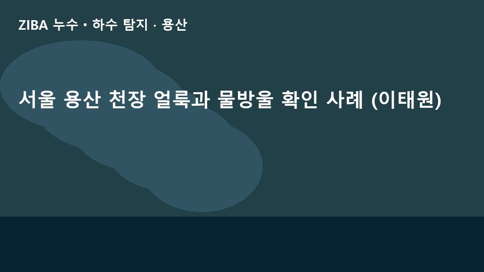 서울 용산 천장 얼룩과 물방울 확인 사례 (이태원)