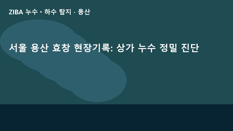 서울 용산 효창 현장기록: 상가 누수 정밀 진단